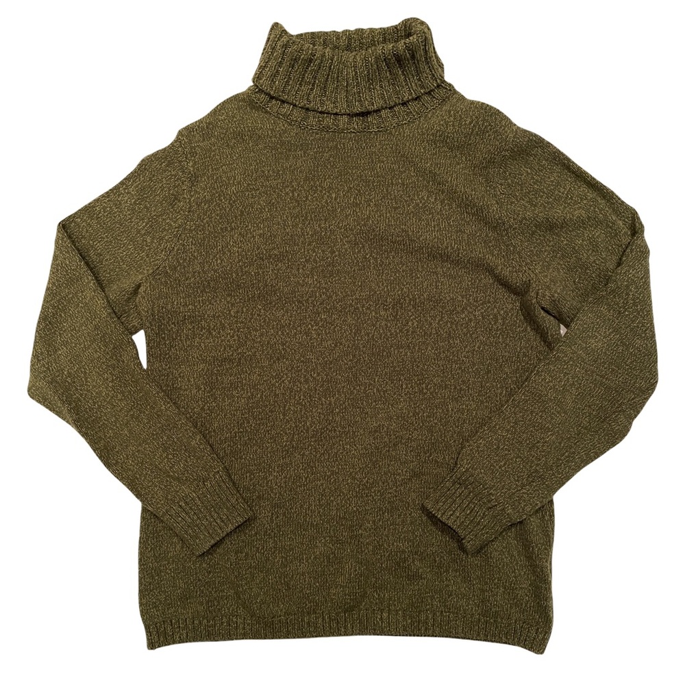 LL Bean Green Turtleneck Sweater Thick